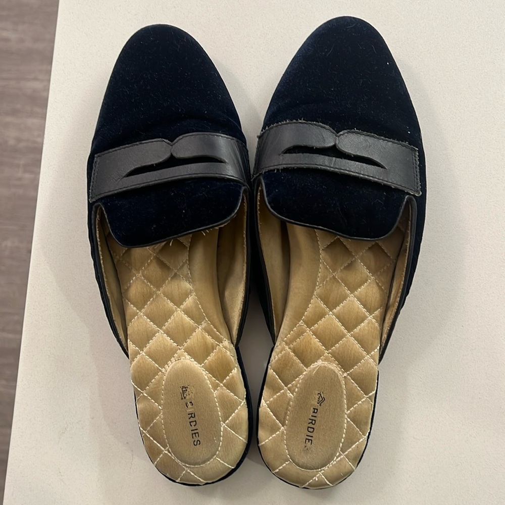 Birdies mules - Navy velvet - size 10
